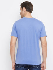 EPPE Solid Men V Neck Blue New T-Shirt