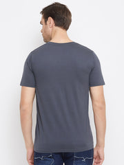 EPPE Solid Men V Neck Grey T-Shirts