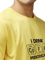 Eppe Printed Men Round Neck Yellow (Coofee Printed) T-Shirt