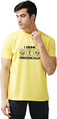 Eppe Printed Men Round Neck Yellow (Coofee Printed) T-Shirt