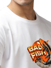 Eppe Printed Men Round Neck White (Badfish Printed) T-Shirt