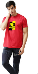 Eppe Printed Men Round Neck Red (No Excuses Printed) T-Shirt