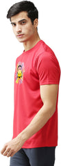 Eppe Printed Men Round Neck Red (Smile Emoji Printed) T-Shirt