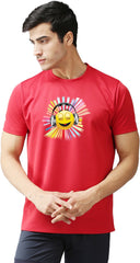 Eppe Printed Men Round Neck Red (Smile Emoji Printed) T-Shirt