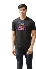 Eppe Printed Men Round Neck Black (Work Hard Printed) T-Shirt