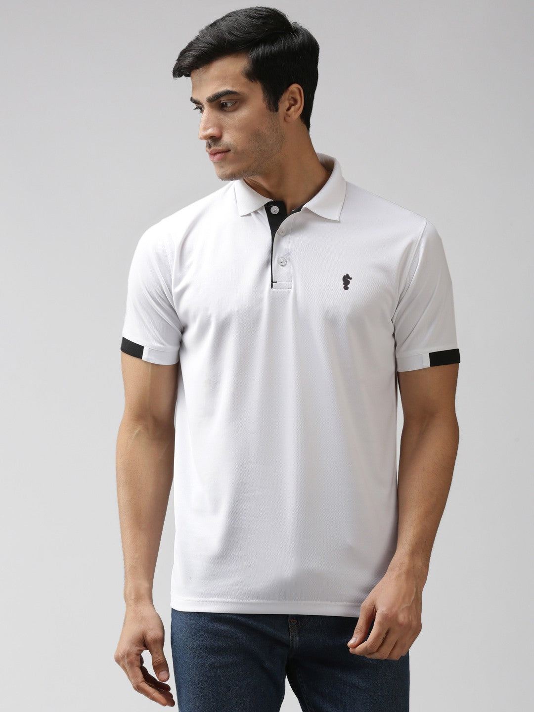 Slim Fit Polo Neck Half Sleeve T-Shirt