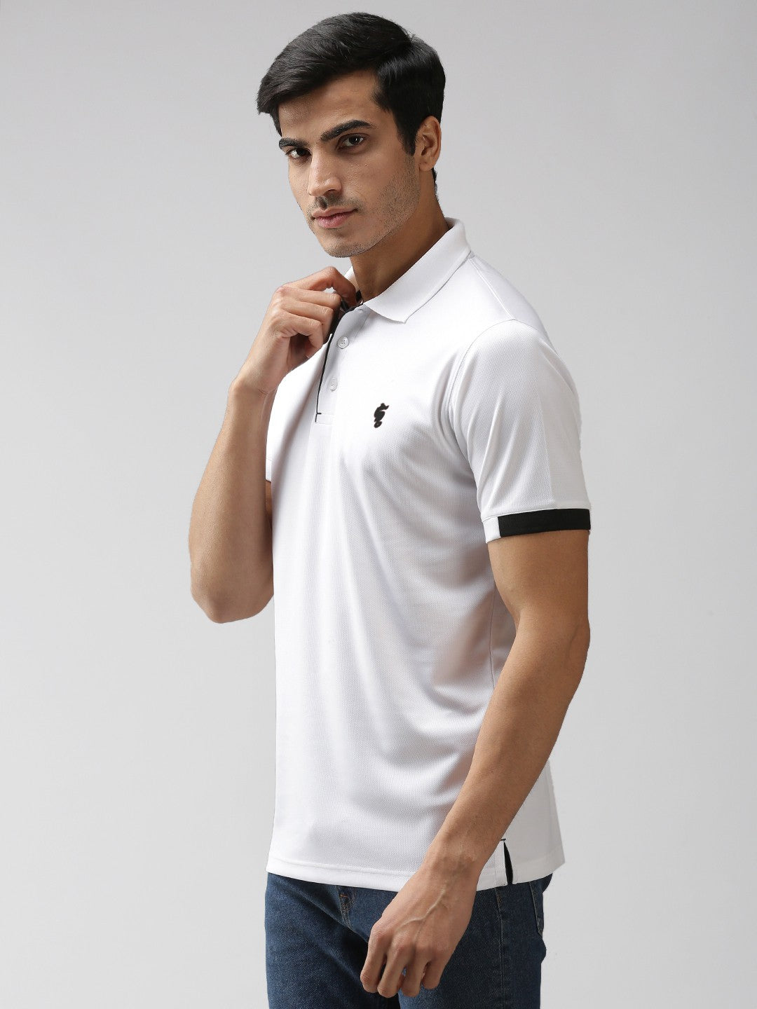 Slim Fit Polo Neck Half Sleeve T-Shirt