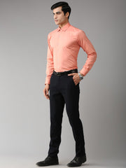 EPPE Men Solid Party Orange Shirt