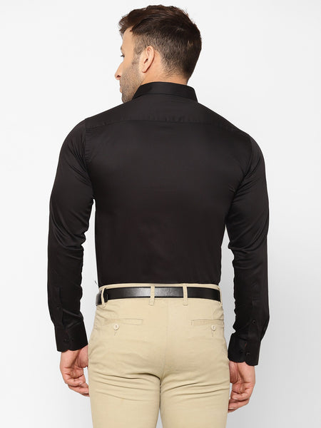 EPPE Men Solid Formal Black Shirt