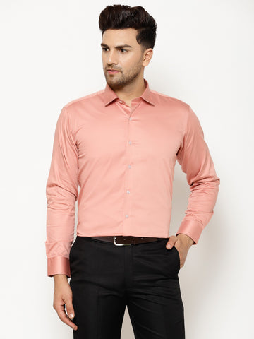 EPPE Men Solid Formal Orange Shirt