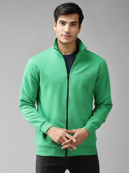 Eppe Solid Men Collared Neck Light Green Jackets
