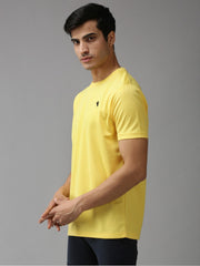 EPPE Men's Round Neck Half Sleeve Yellow Dryfit Micropolyester Active Performance Sports Tshirt