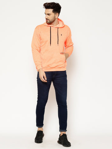 EPPE Full Sleeve Orange Solid Men Sweatshirt