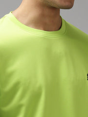 EPPE Men's Round Neck Half Sleeve Bright Green Dryfit Micropolyester Active Performance Sports Tshirt