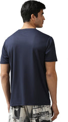 EPPE Men's Round Neck Half Sleeve Navy Blue Dryfit Micropolyester Active Performance Sports Tshirt