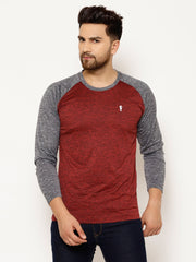 EPPE Solid Men Round Neck Maroon, Grey T-Shirts