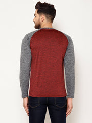 EPPE Solid Men Round Neck Maroon, Grey T-Shirts