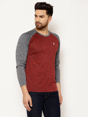 EPPE Solid Men Round Neck Maroon, Grey T-Shirts