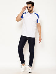 EPPE Solid Men Polo Neck White, Blue T-Shirts