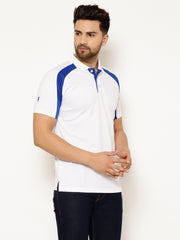 EPPE Solid Men Polo Neck White, Blue T-Shirts