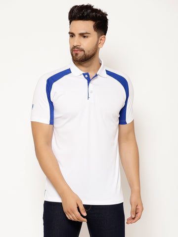EPPE Solid Men Polo Neck White, Blue T-Shirts