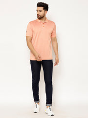 EPPE Solid Men Polo Neck Light Orange T-Shirts