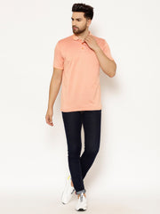 EPPE Solid Men Polo Neck Light Orange T-Shirts