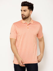 EPPE Solid Men Polo Neck Light Orange T-Shirts