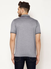 EPPE Solid Men Polo Neck Silver Grey T-Shirts