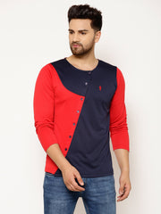 EPPE Solid Men Round Neck Red, Navy T-Shirts