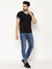 EPPE Solid Men V Neck Black, White T-Shirts