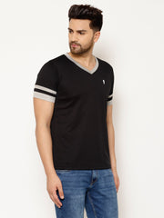 EPPE Solid Men V Neck Black, White T-Shirts