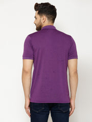 EPPE Solid Men Polo Neck Purple T-Shirts