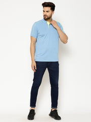 EPPE Solid Men Polo Neck Light Blue New T-Shirt