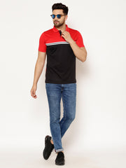 EPPE Solid Men Polo Neck Red, White, Black Fresh T-Shirt