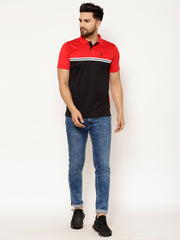 EPPE Solid Men Polo Neck Red, White, Black Fresh T-Shirt