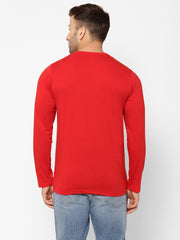 EPPE Solid Men Henley Neck Red T-Shirts