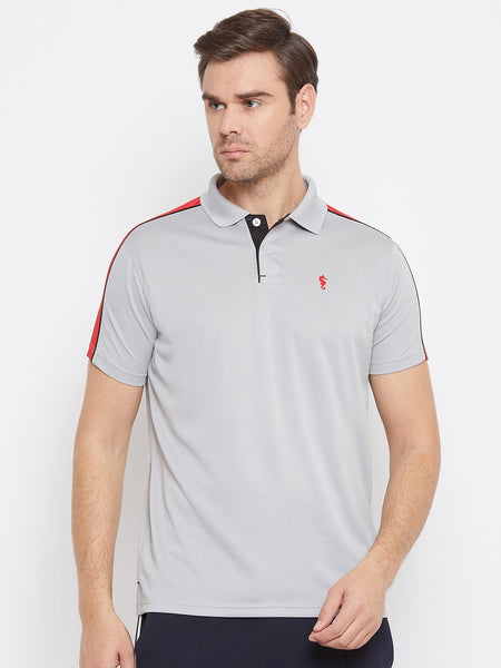 EPPE Solid Men Polo Neck Grey New T-Shirt