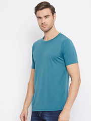 EPPE Solid Men Round Neck Blue New T-Shirt