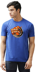 Eppe Printed Men Round Neck Royal Bue (Badfish Printed) T-Shirt