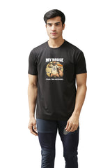 Eppe Printed Men Round Neck Black (Myhouse Printed) T-Shirt