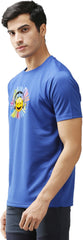 Eppe Printed Men Round Neck Royal Bue (Smile Emoji Printed) T-Shirt