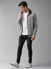 Eppe Solid Men Collared Neck Grey Black Jackets