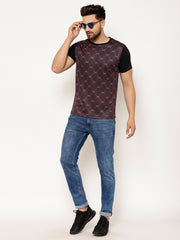 EPPE Solid Men Round Neck Navy Red T-Shirts