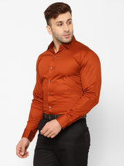 EPPE Men Solid Formal Orange Shirt