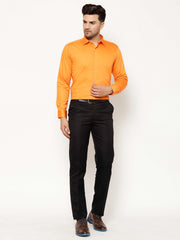 EPPE Men Solid Formal Orange Shirt