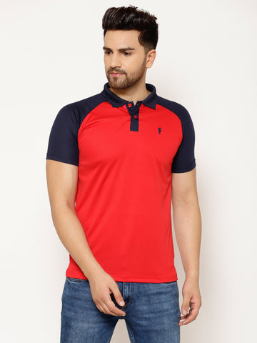 EPPE Solid Men Polo Neck Red Navy T-Shirts