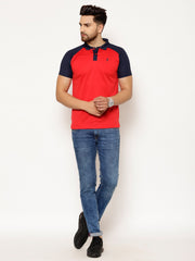 EPPE Solid Men Polo Neck Red Navy T-Shirts