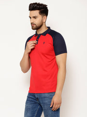 EPPE Solid Men Polo Neck Red Navy T-Shirts