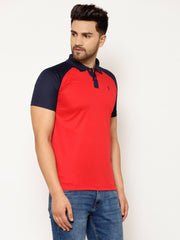 EPPE Solid Men Polo Neck Red Navy T-Shirts